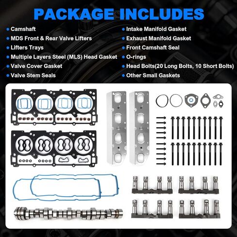 5.7 Hemi Cam and MDS Lifter Kit Compatible with 2009-2015 Jeep Grand Cherokee/Commander, Dodge Challenger/Charger/Durango, Chrysler 300 5.7L V8 53022372AA 53021726AD 53021726AE in Saudi Arabia