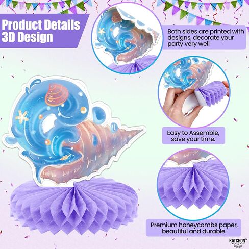 KatchOn, Mermaid Party Centerpieces - 7x6 Inch, Pack of 12 | Mermaid Centerpieces for Birthday Party | Under The Sea Party Decorations | Mermaid Table Decorations | Mermaid Birthday Table Decorations in Saudi Arabia