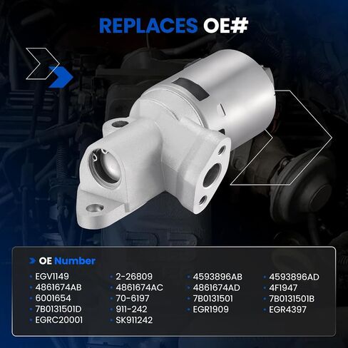 EGR Valve EGV1149 Compatible with Dodge Grand Caravan 2008-2010, Compatible with Chrysler Town 2008-2010 & Country 3.8L V6 | Replaces 4593896AB, Standard EGR1909 | Fits Wrangler 3.8L in Saudi Arabia