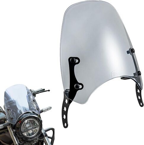 Motorcycle Windshield Deflector Double Bubble Windscreen Fit for Eliminator 500 2024 2025 Wind Shield Screen Visor Flyscreen, Black in Saudi Arabia