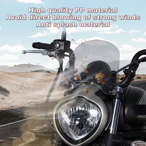 الزجاج الأمامي للدراجات النارية Xitomer متوافق مع Vulcan S 650 VN650 2015-2024 Vulcan S 650 VN650 الزجاج الأمامي مع دعامة، عاكس الرياح (شفاف) in Kuwait