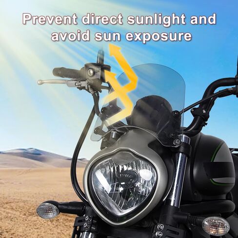 الزجاج الأمامي للدراجات النارية Xitomer متوافق مع Vulcan S 650 VN650 2015-2024 Vulcan S 650 VN650 الزجاج الأمامي مع دعامة، عاكس الرياح (شفاف) in Kuwait