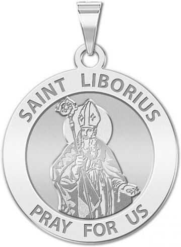 PicturesOnGold.com Saint Liborius Religious Medal - 3/4 Inch Size of a Nickel -Sterling Silver in Saudi Arabia