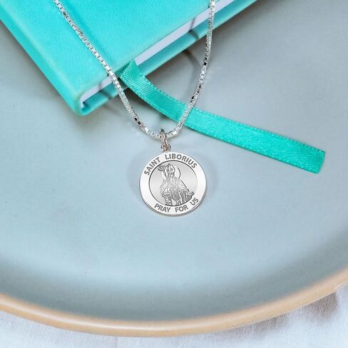 PicturesOnGold.com Saint Liborius Religious Medal - 3/4 Inch Size of a Nickel -Sterling Silver in Saudi Arabia