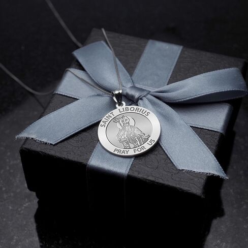 PicturesOnGold.com Saint Liborius Religious Medal - 3/4 Inch Size of a Nickel -Sterling Silver in Saudi Arabia