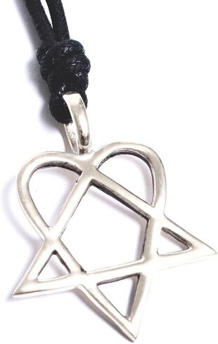 Necklace Pendant Jewelry HIM Heartagram Handmade Silver Pewter in Saudi Arabia
