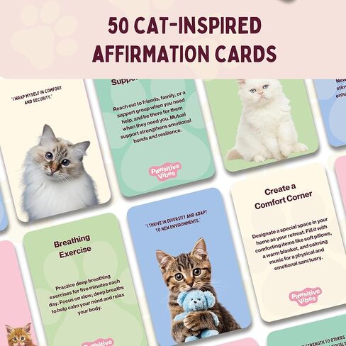 بطاقات التأكيد الإيجابية لمحبي الكلاب - 50 بطاقة تحفيزية يومية وتقنيات العناية الذاتية لتخفيف التوتر والقلق - هدايا ملهمة للكلاب للنساء لعيد الميلاد أو عيد الميلاد in Kuwait