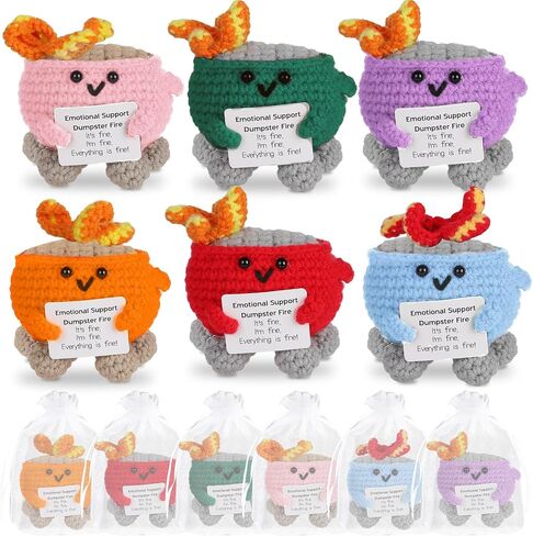 12Pcs Positive Crochet Duck Motivational Handmade Knitted Doll with Card Mini Emotional Support Gifts Inspirational Funny Crochet Present for Women Men Friends Birthday Cute Duck Decor in Saudi Arabia