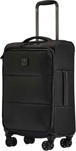 Soft Stripe Medium Luggage - 27" Softside Suitcase, Adjustable Handle, 4 Spinner Wheels, Lightweight, Expandable, TSA Lock - Recycled Polyester Luggage - Black in Saudi Arabia