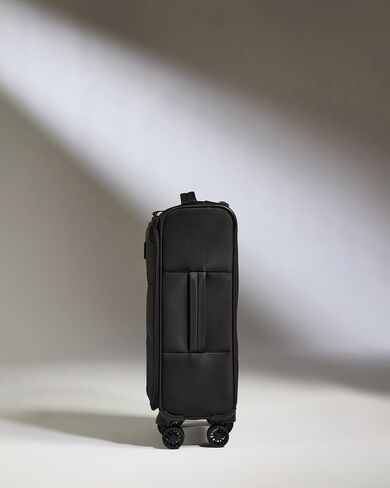 Soft Stripe Medium Luggage - 27" Softside Suitcase, Adjustable Handle, 4 Spinner Wheels, Lightweight, Expandable, TSA Lock - Recycled Polyester Luggage - Black in Saudi Arabia