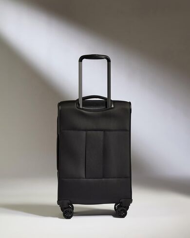 Soft Stripe Medium Luggage - 27" Softside Suitcase, Adjustable Handle, 4 Spinner Wheels, Lightweight, Expandable, TSA Lock - Recycled Polyester Luggage - Black in Saudi Arabia