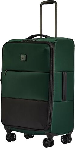 Soft Stripe Medium Luggage - 27" Softside Suitcase, Adjustable Handle, 4 Spinner Wheels, Lightweight, Expandable, TSA Lock - Recycled Polyester Luggage - Black in Saudi Arabia