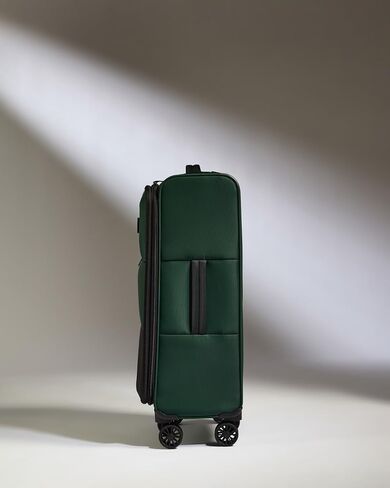 Soft Stripe Medium Luggage - 27" Softside Suitcase, Adjustable Handle, 4 Spinner Wheels, Lightweight, Expandable, TSA Lock - Recycled Polyester Luggage - Black in Saudi Arabia