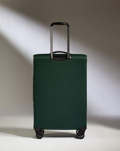 Soft Stripe Medium Luggage - 27" Softside Suitcase, Adjustable Handle, 4 Spinner Wheels, Lightweight, Expandable, TSA Lock - Recycled Polyester Luggage - Black in Saudi Arabia