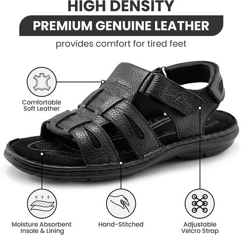 Holy dove Men's Sandals Open Toe Leather Fisherman Sport Hiking Outdoor Casual Summer Sandals Shoes for Men in Kuwait