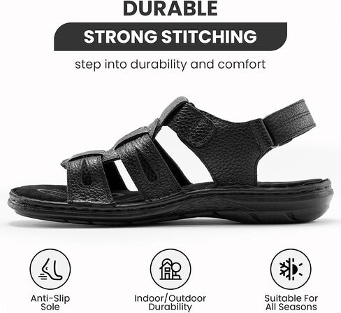 Holy dove Men's Sandals Open Toe Leather Fisherman Sport Hiking Outdoor Casual Summer Sandals Shoes for Men in Kuwait