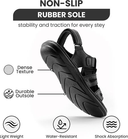 Holy dove Men's Sandals Open Toe Leather Fisherman Sport Hiking Outdoor Casual Summer Sandals Shoes for Men in Kuwait