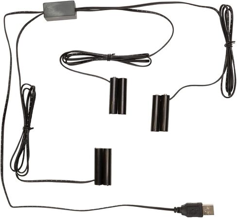 18 in. Lead Wire 38 in. Lead Wire Plastic 3 to 1 2 x AA Replacement Battery Black - Set of 2 in Saudi Arabia