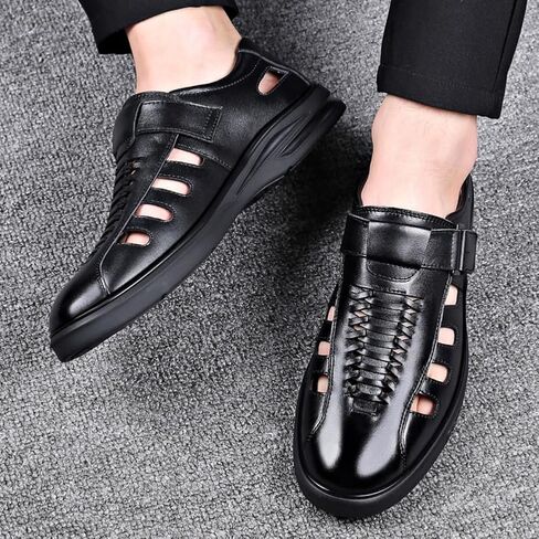 UIKGITP Men's Summer Working Business Dress Sandals Huaraches para Hombres Fisherman Synthetic Leather Walking Office Breathable Oxfords in Saudi Arabia