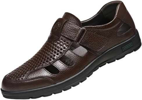 Men'S Summer Leather Sandals - Breathable, Non-Slip, Soft Sole, Round Toe,Plus Size Casual Stylish Sandals in Saudi Arabia