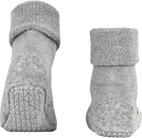 FALKE Women's Cosyshoe Slipper Socks, Cozy Warm, Merino Wool, Thick House Socks for Winter and Fall, Grips On Sole, Grey (Light Grey 3400), 9.5-10.5, 1 Pair in Kuwait