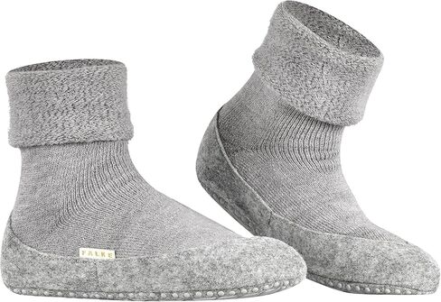 FALKE Women's Cosyshoe Slipper Socks, Cozy Warm, Merino Wool, Thick House Socks for Winter and Fall, Grips On Sole, Grey (Light Grey 3400), 9.5-10.5, 1 Pair in Kuwait