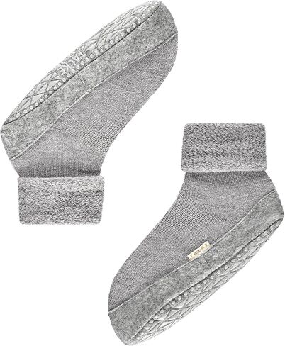 FALKE Women's Cosyshoe Slipper Socks, Cozy Warm, Merino Wool, Thick House Socks for Winter and Fall, Grips On Sole, Grey (Light Grey 3400), 9.5-10.5, 1 Pair in Kuwait