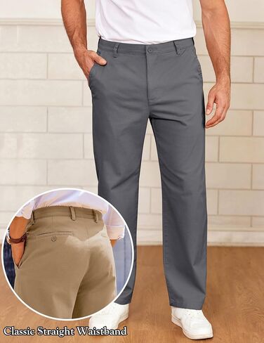 COOFANDY Mens Casual Chinos Pants Classic Relaxed Fit Khaki Pants Wrinkle Free Stretch Dress Pants in Saudi Arabia