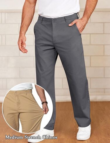 COOFANDY Mens Casual Chinos Pants Classic Relaxed Fit Khaki Pants Wrinkle Free Stretch Dress Pants in Saudi Arabia
