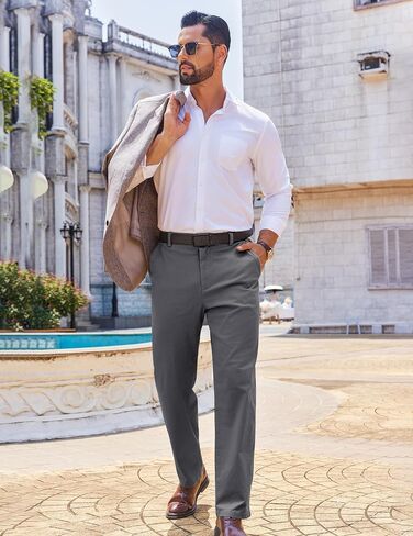 COOFANDY Mens Casual Chinos Pants Classic Relaxed Fit Khaki Pants Wrinkle Free Stretch Dress Pants in Saudi Arabia