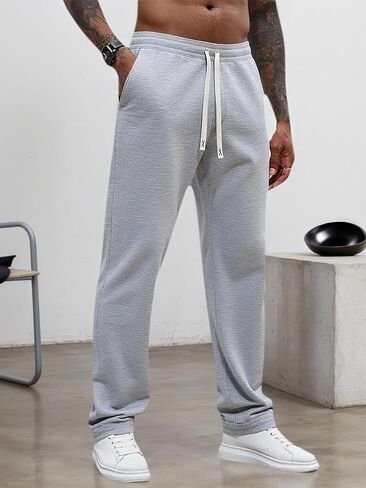 Men's Casual Athletic Pants Elastic Waist with Pockets for Workout in Saudi Arabia