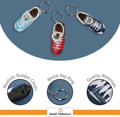 3 Pack Soccer Shoe Keychains Sneaker with Cleats Country Souvenir Keyrings in Saudi Arabia