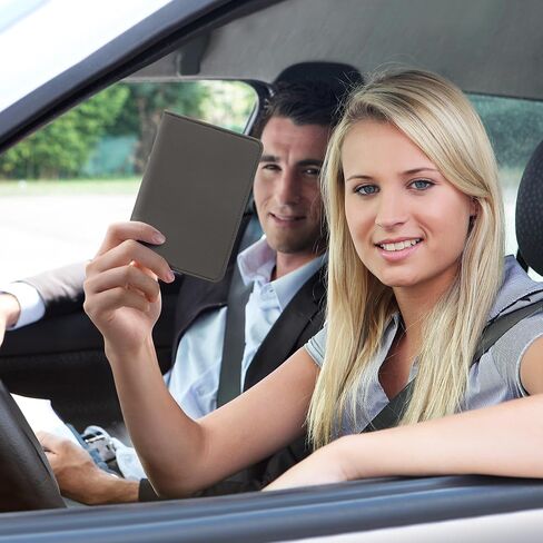 حامل التسجيل والتأمين kwmobile - حامل مستندات السيارة لوثائق وبطاقات السيارة - نيوبرين - أسود in Saudi Arabia