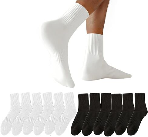 6 Pairs Womens Socks Ankle Cotton Socks for Women White Athletic Running Quarter Crew Socks in Saudi Arabia