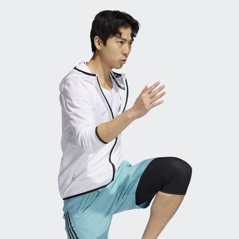 adidas Mens Training Heat.Rdy Warrior Light Woven Track Jacket, White in Saudi Arabia
