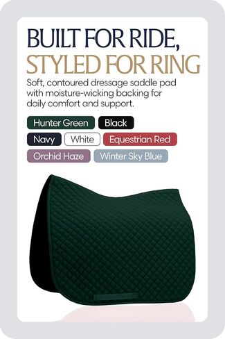 Equinavia Harstad Horse Saddle Pad Dressage Moisture-Wicking Tricot Back | All-Purpose Equestrian Saddle Pads Everyday Protection Dressage Saddle Pad for Training Schooling Competition Size Horse in Saudi Arabia
