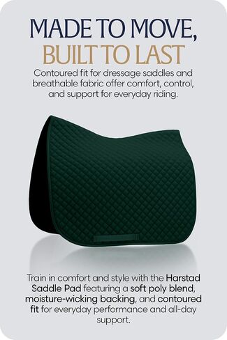 Equinavia Harstad Horse Saddle Pad Dressage Moisture-Wicking Tricot Back | All-Purpose Equestrian Saddle Pads Everyday Protection Dressage Saddle Pad for Training Schooling Competition Size Horse in Saudi Arabia