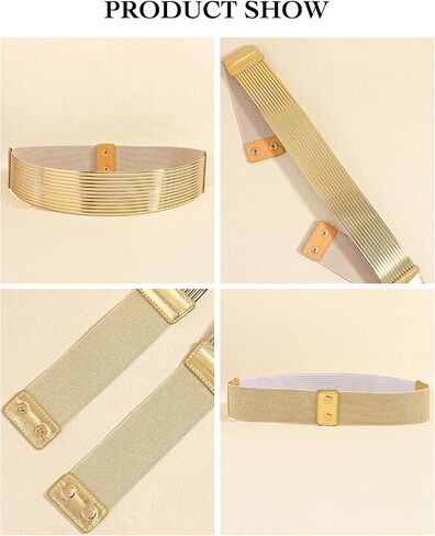 Women Trendy Wide Waist Belt Retro Stretch Elastic Belt for Dress Jeans Pants in Kuwait
