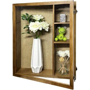 16x20 Shadow Box Frame with Polished Plexiglass, Deep Shadow Box Frame with Hinged Door,Hinged Door, with 4/3" Usable Depth,100% Solid Wood in Saudi Arabia