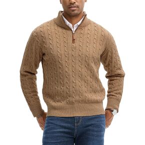 كنزة صوفية للرجال بسحاب ربعي وسترات ذات نسيج محبوك بقصة ضيقة وسترات ذات رقبة وهمية in Kuwait