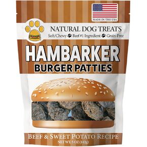 HamBarker - Hamburger Patties, Beef Dog Treats, Made in USA, Grain Free (5 oz) in Saudi Arabia