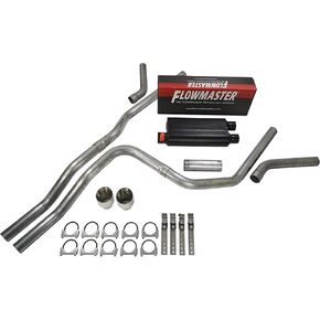 Truck Exhaust Kits- Cat-back 2.5" Dual Exhaust Kit with Flowmaster 50 Series and Corner Exit Double Rolled Tips in Kuwait