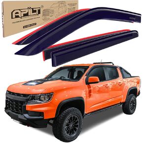Outside-Mount Rain Guards Window Visors for 2023-2025 Chevrolet Colorado Crew Cab & GMC Canyon Crew Cab Wind Vent Deflector Truck Accessories Dark Smoke 4-Piece Set with Thicker in Kuwait