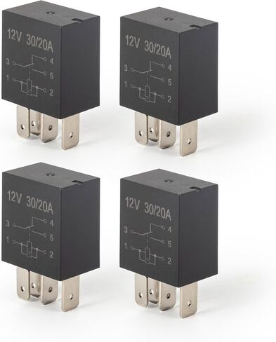 ENA 4 حزمة 5 دبوس 30AMP 12V DC SPST العالمي متعدد الأغراض التتابع السيارات السلطة بداية التتابع للقوارب المشجعين السيارات أضواء السيارة استبدال الملحقات in Saudi Arabia