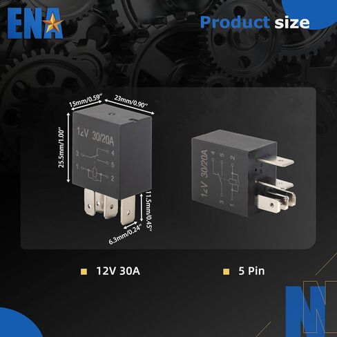 ENA 4 حزمة 5 دبوس 30AMP 12V DC SPST العالمي متعدد الأغراض التتابع السيارات السلطة بداية التتابع للقوارب المشجعين السيارات أضواء السيارة استبدال الملحقات in Saudi Arabia