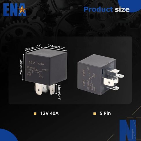 ENA 1 حزمة 5 دبوس 40AMP 12V DC SPDT متعدد الأغراض كاتب التتابع التبديل RY116 15-50961 FOAB-14B192-AA استبدال السيارات لمنفاخ مضخة وقود المحرك A / C ضاغط استبدال الملحقات العالمية in Kuwait