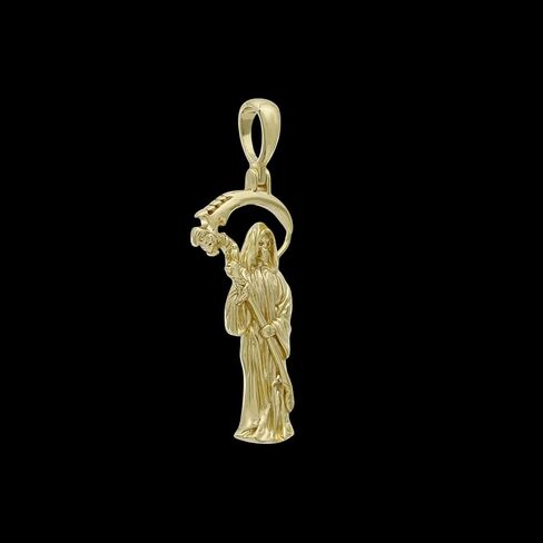 Grim Reaper Death Pendant In Sterling Silver 925 14K Gold Plated, Gothic Style Santa Muerte Jewelry Charm in Saudi Arabia