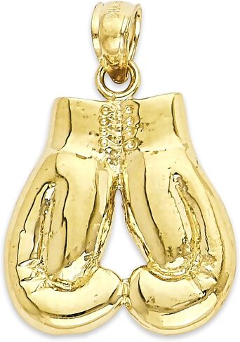 Solid 10k Gold Boxing Gloves Pendant for Necklace Fighter Jewelry Golden Gloves Charm Gifts for Him or Her in Saudi Arabia