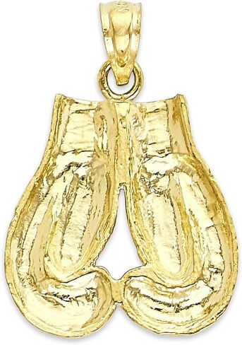 Solid 10k Gold Boxing Gloves Pendant for Necklace Fighter Jewelry Golden Gloves Charm Gifts for Him or Her in Saudi Arabia