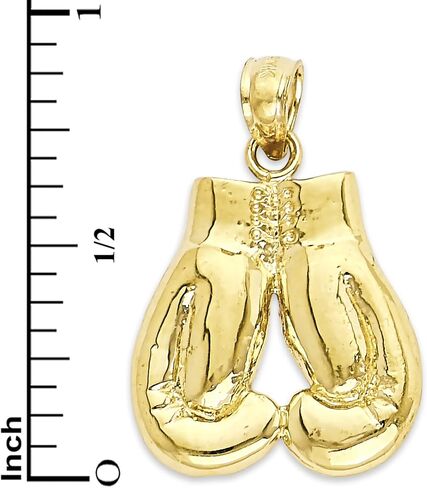 Solid 10k Gold Boxing Gloves Pendant for Necklace Fighter Jewelry Golden Gloves Charm Gifts for Him or Her in Saudi Arabia